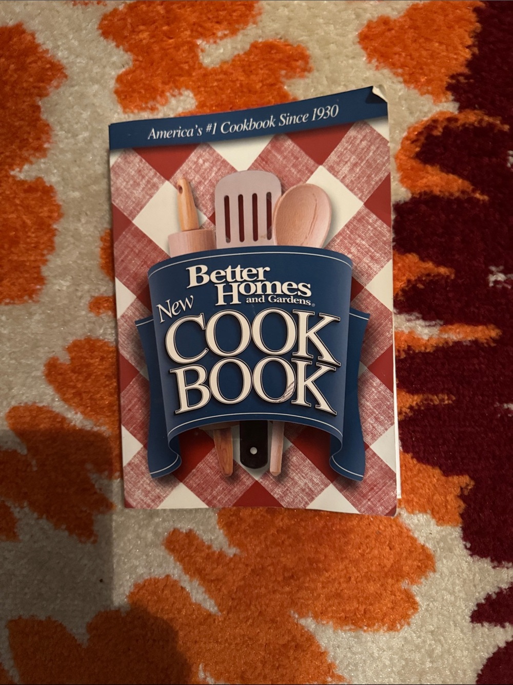 Better Homes and Gardens Cookbook with Blue Banner and Red Plaid